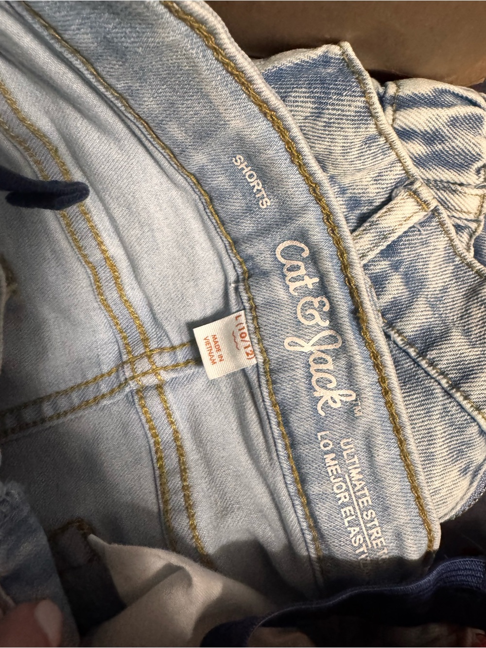 Cat & Jack Light Blue Denim Shorts with Contrast Stitching